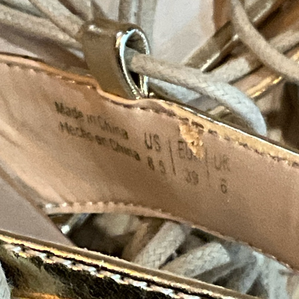 Aldo Metallic Strappy Sandals 8.5 - Picture 9 of 10